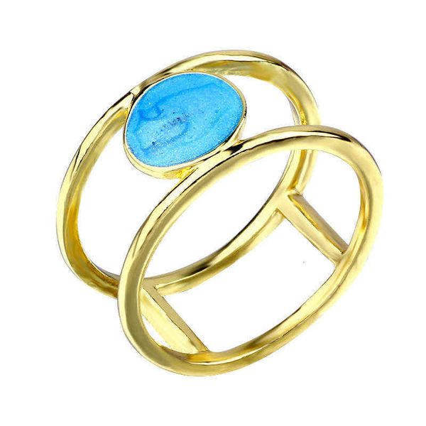 

ms. weixu's plated 18k exaggerated round large turquoise ring, Silver