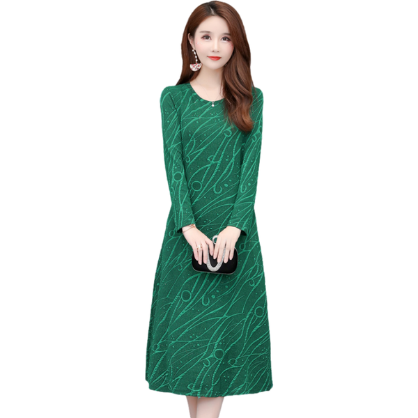 

casual dresses spring autumn dress women long sleeve o-neck office work elastic plus size ladies 5xl 6xl, Black;gray