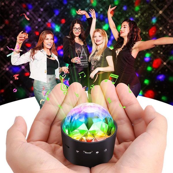 

smart home control mini wireless disco ball light sound activated led party strobe car portable 3w 5v usb rechargeable rgb dj stage