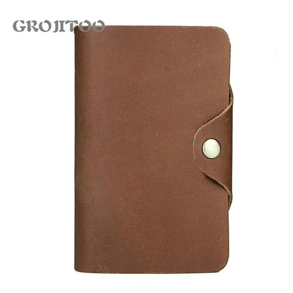 

summer genuine leather wallet crazy horse men's coin purse card money bag vintage wallets, Red;black