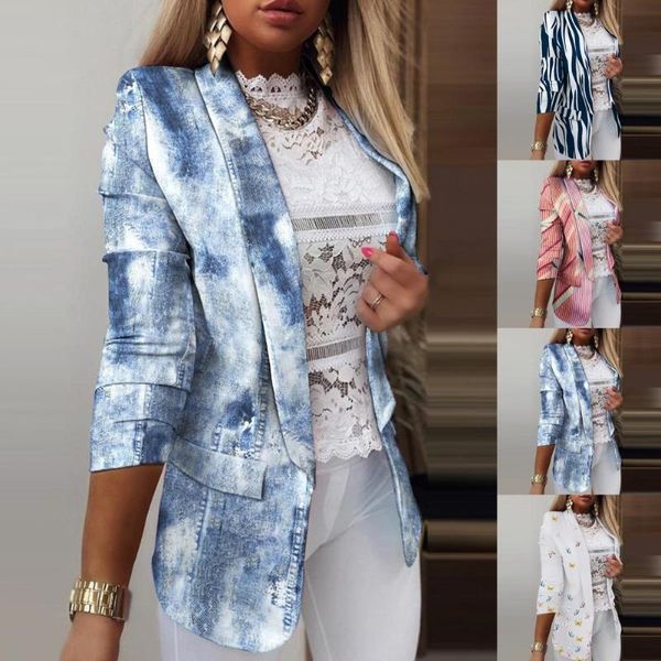 

women's suits & blazers casual office lady coats cardigan striped for work long sleeve autumn, White;black
