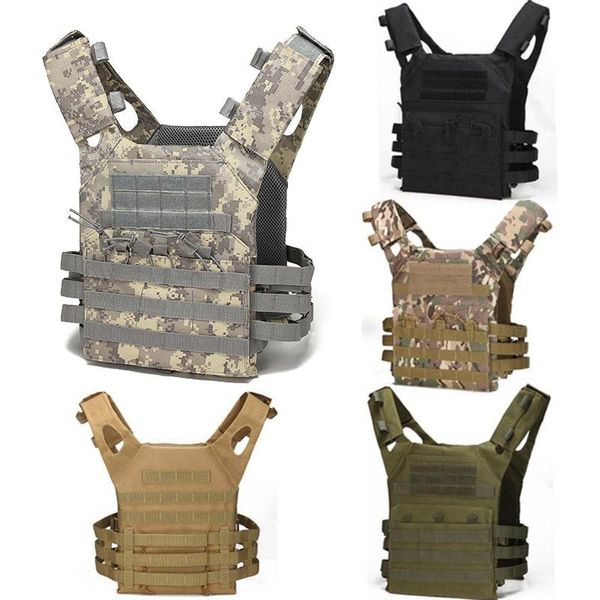 Giacche da caccia all'ingrosso Tan Outdoor Fishing Tactical Carrier JPC Vest Military Body Armor Plate Magazine Paintball Gears