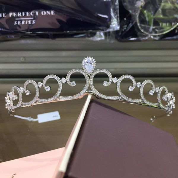 

hair clips & barrettes tirim crystal bridal tiara crown bride headbands women girl headpiece prom ornaments wedding head jewelry accessories, Golden;silver