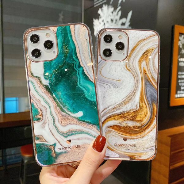 

marble stone texture phone cases for iphone 13 12 11 pro max x xr xs 7 8 plus colorful soft imd silicone back cover