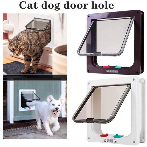 

cat carriers,crates & houses dog flap door with 4 way security lock for cats kitten abs plastic small pet gate kit dogs doors