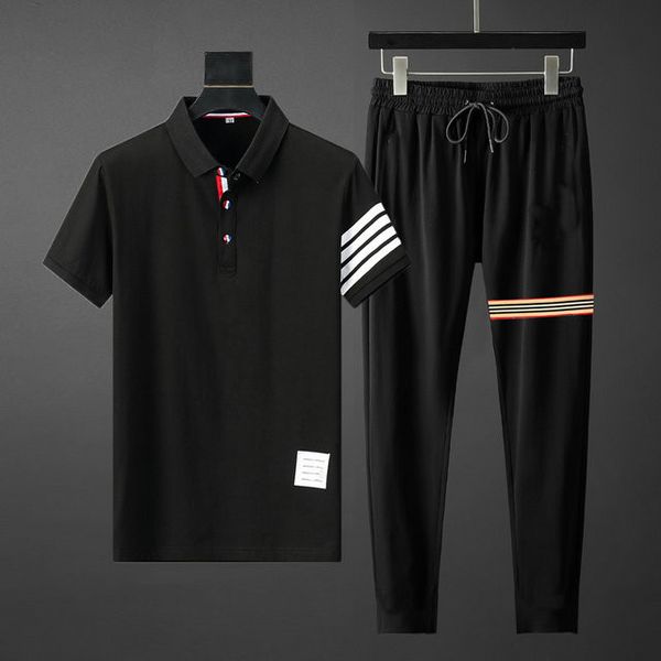 

2021 fashion casual tracksuit set summer short sleeve trousers running two piece size -3xl#hsc01, Gray