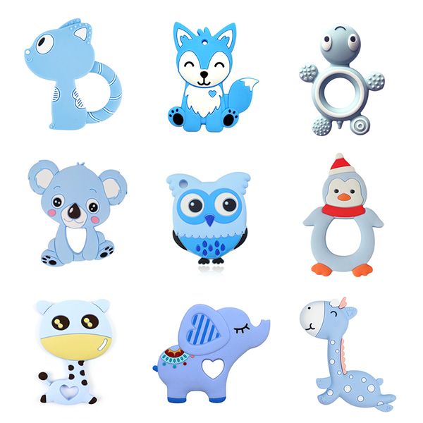 

Baby Teething Toys Cartoon Animals Silicone Teether Dog Dinosaur Koala Tortoise Raccoon Necklace Accessories Infant Chew Toy DIY