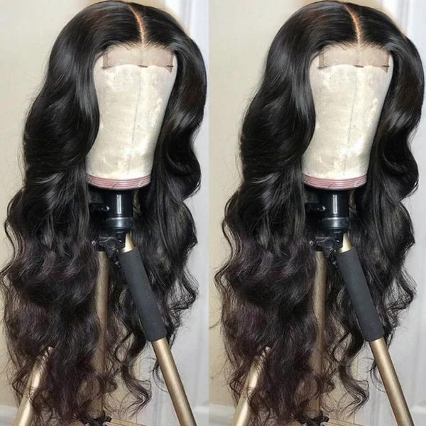 

lace wigs wholesale body wave front wig in bulk pre plucked 4x4 closure brazilian human hair for women, Black;brown