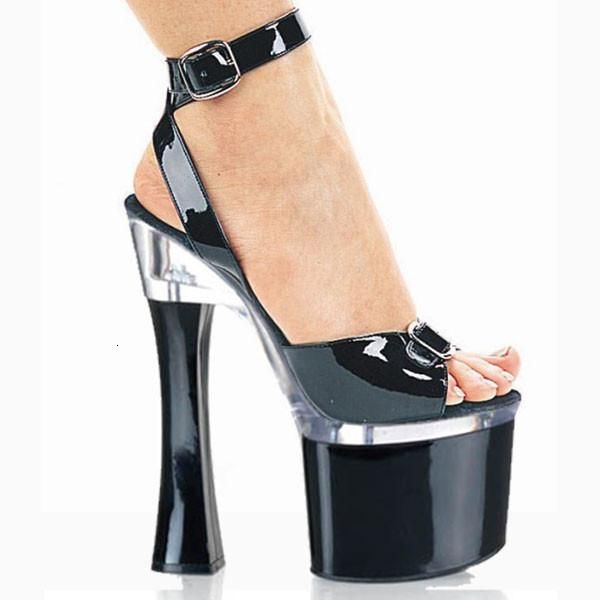 

arrival women sandals 18cm high round heels 8cm higher platform crystal rhinestone sandles bridal beach shoes, Black