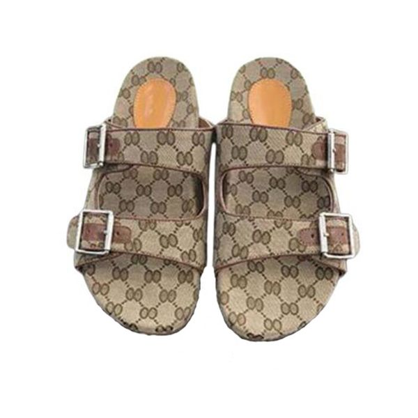 

20ss designer luxury slides womenmen slippers correct flower printing leather ladies flip flops box dust bag fashion men shoes sandals #2525, Black