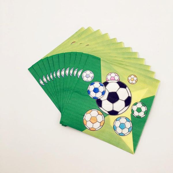 

disposable dinnerware 20pcs/lot football soccer print napkin kids boys girls children party decorations happy birthday supplies paper towels