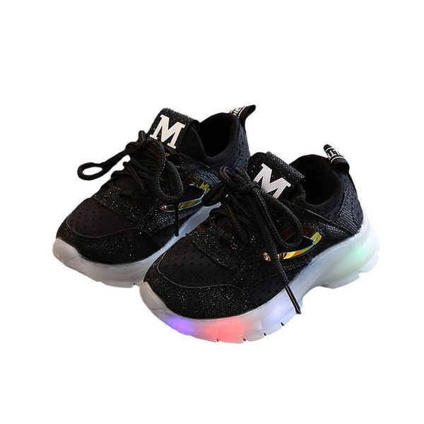 

athletic kids shoes sneakers toe boys children footwear d190, Black