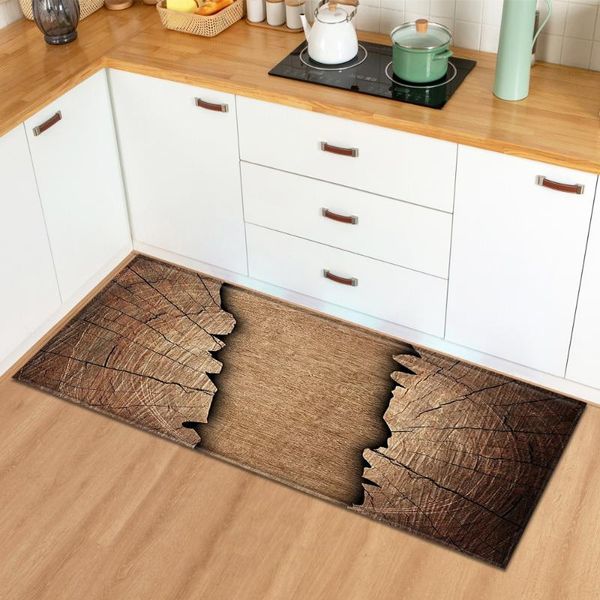 

carpets kitchen mat home entrance doormat bedroom bedside wood grain pattern decoration floor carpet hallway bathroom anti-slip long rug