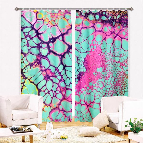

curtain & drapes 3d cell world window home el blackout printed for living room bedroom kitchen decoration