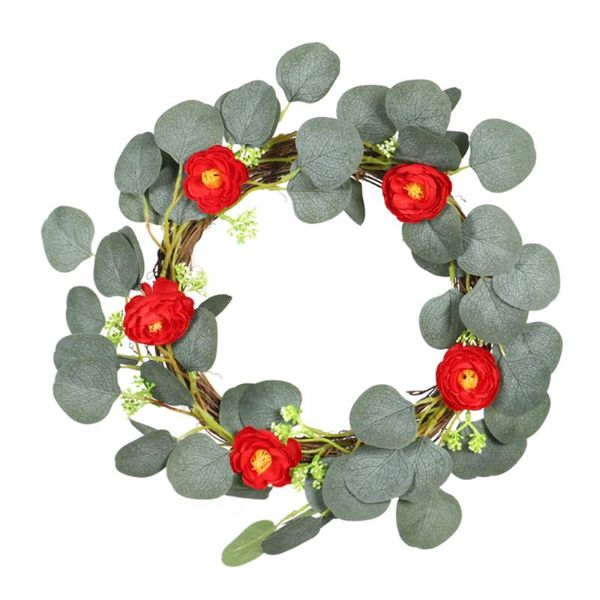 

decorative flowers & wreaths fake eucalyptus wreath pvc home decor natural 40x40x10cm 40*40*10cm for front door semi-handmade artificial flo
