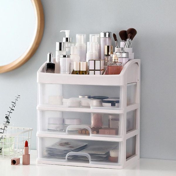 

plastic jewelry container make up case makeup brush holder organizers box organizer drawers cosmetic storage bathroom boxes & bins