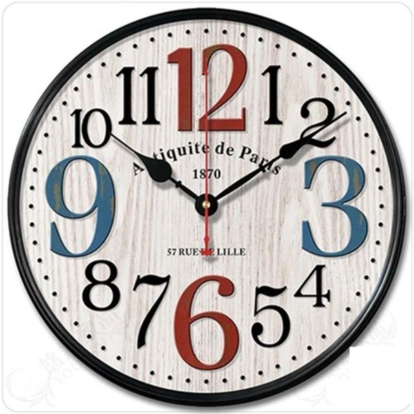 

wall clocks european-style clock mute metal mechanism large glass living room relojes madera pared home decor bb50wc