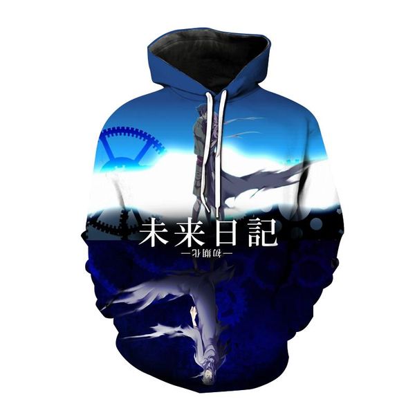 

men's hoodies & sweatshirts mirai nikki 3d print anime the future diary sweatshirt men women fashion hoodie harajuku hip hop pullover u, Black