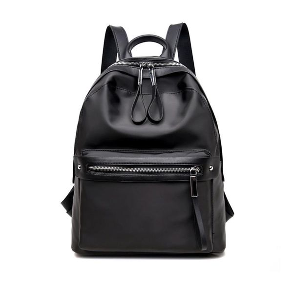 

black sports bag zipper shoulder fitness women backpacks pu leather running outdoor bags