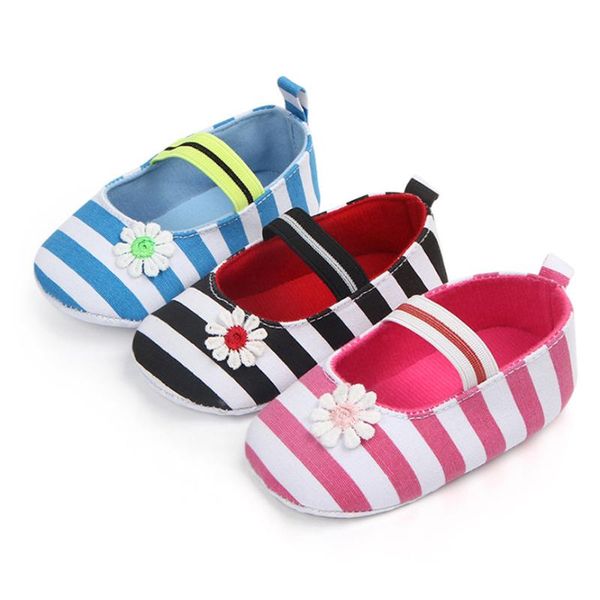 

first walkers toddler shoes infant stripe flower soft sole kids girls baby comfortable anti-slip sweet princess