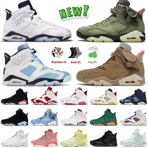 

6 6s vi mens jumpman basketball shoes midnight navy cactus jack british khaki tech chrome tour yellow men women sports sneakers trainers