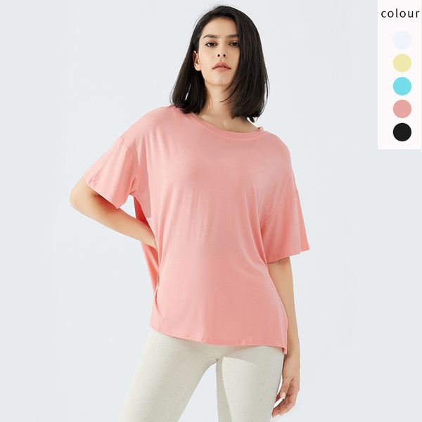 

spring and summer sports women's loose and thin net red fitness suit running short sleeve breathable t-shirt yoga suit, Gray