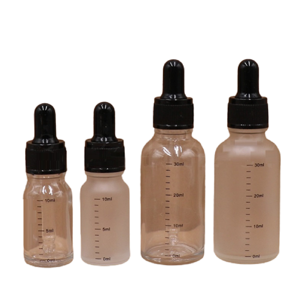 

storage bottles & jars empty clear white frost graduated glass dropper bottle 10ml30ml black cap travel cosmetic packaging essential oil via