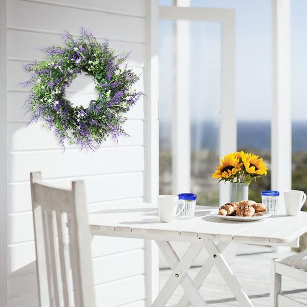 

decorative flowers & wreaths lavender wreath easter hanging-decoration green plant artificial-front-door ornament home-decor