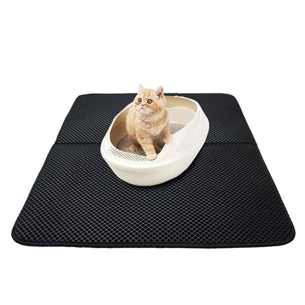 

black waterproof high elastic eva pet little hand gift cat litter shovel mat safety beds & furniture