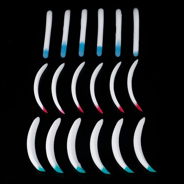 

3pairs colorful silicone eyelash perm pad shield lifting 3d curler recycling lashes rods
