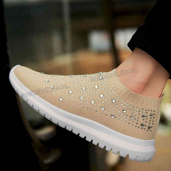 

dress shoes fashion womens larges size rhinestones socks colors matching thick-soled couple shoe sport sneaker woman trainers sneakers 35-43, Black