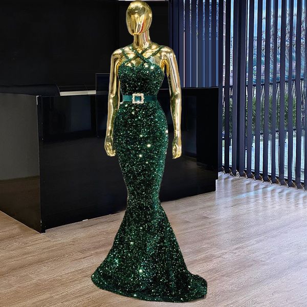 

dubai green sequins prom dresses celebrity evening gowns saudi arabia mermaid party dress 2021 robe de soiree, Black