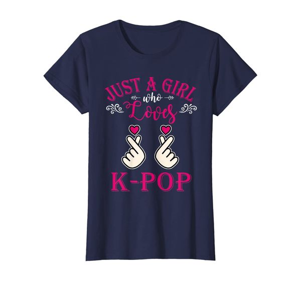 

just a girl who loves k-pop cute t-shirt, White;black