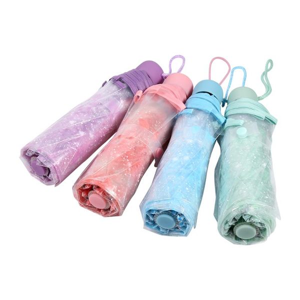 

umbrellas 1pc transparent folding umbrella fashionable princess four colors