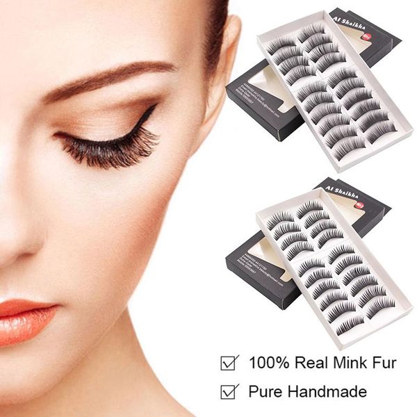 

false eyelashes 10pairs 3d mink lashes thick stage performance natural makeup set dramatic volume maquiagem