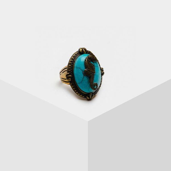 

amorita boutique sea horse design vintage ring cluster rings, Golden;silver