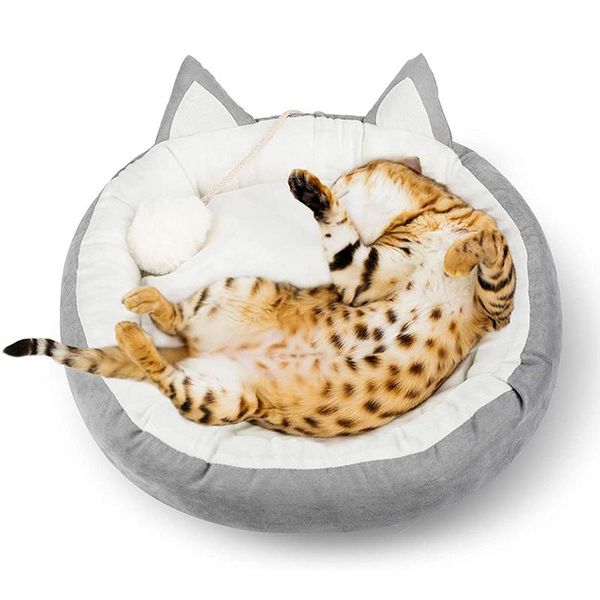

japanese style warm open cat litter pet bed removable and washable round non-slip felt mat supplies beds & furniture