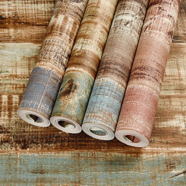 

wallpapers wood plank wallpaper waterproof moisture-proof home decoration membrane removable decor wall covering film