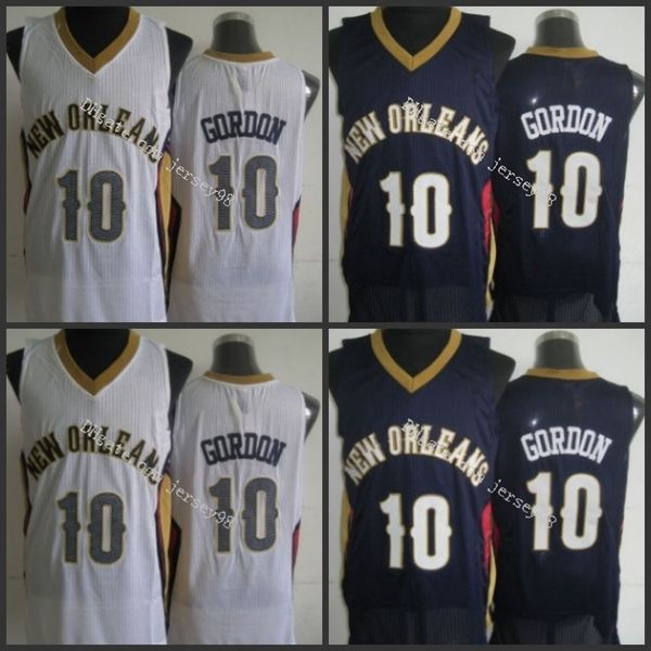 

new orleans pelicans men #10 eric gordon black with retro basketball jersey