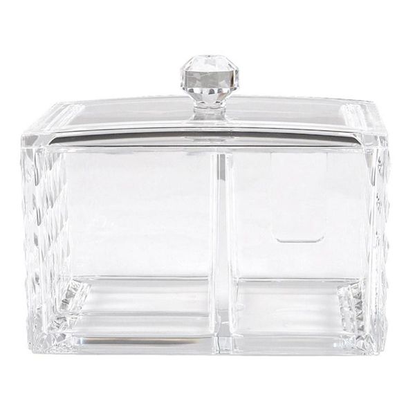 

bathroom storage & organization acrylic makeup organizer cotton swabs box cosmetic pads q-tip clear container case casket