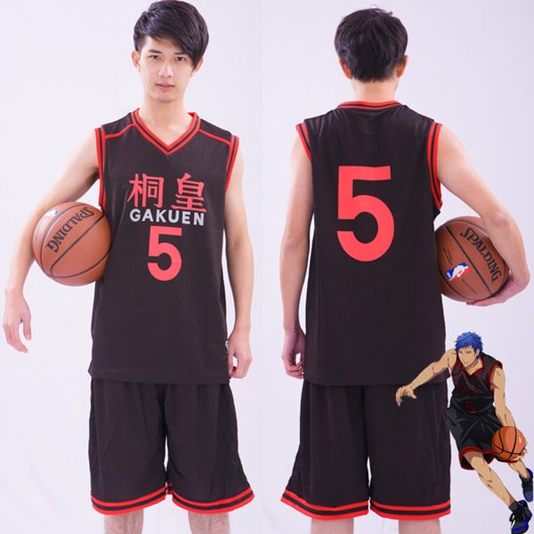

anime costumes anime kuroko no basket basuke cosplay costume gakuenes school uniform daiki basketball jersey sportswear set halloween gift m, Black