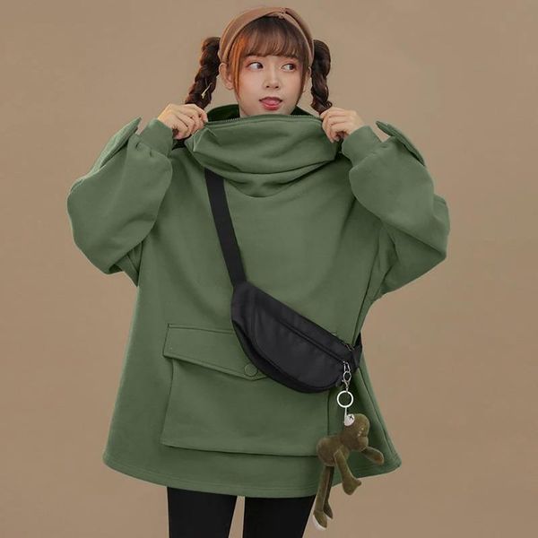 

men's hoodies & sweatshirts cute frogs pullover pocket hoodie frog hara juku sweatshirt women sweet japan creative stitching, Black