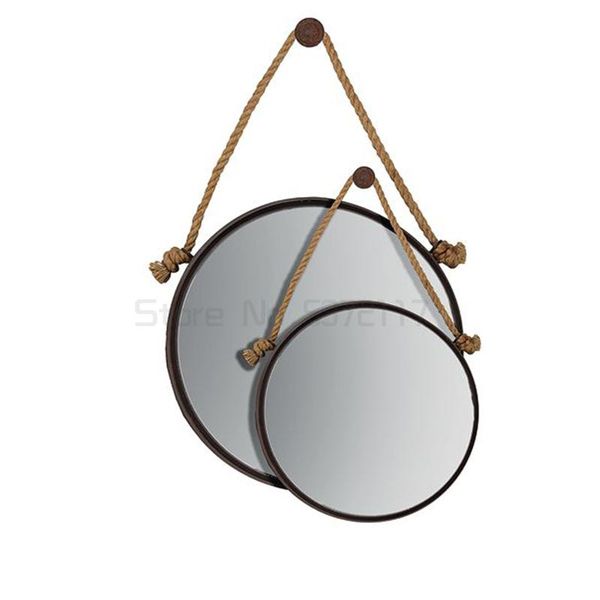 

mirrors nordic bathroom mirror wall hanging circular cosmetic rope