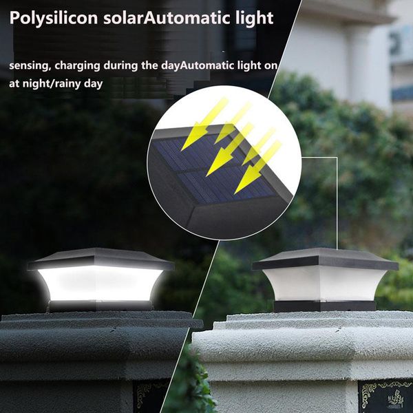 

solar column head light led outdoor fence gate pillar garden chinese style wall lamp lamps