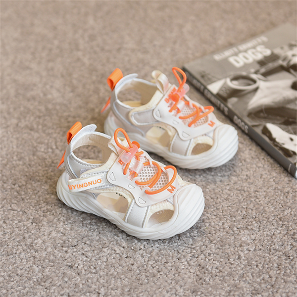 

2021 new baby summer shoes boy girl toddler sandals breathable mesh round head anti-slip soft infant beach sandals, Black