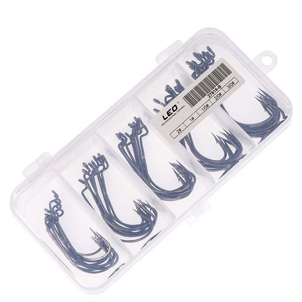 

50pcs / lot sea fishing box mustad offset hook 2 # 1 1/0 2/0 3/0 carp snap big hooks tackles accessories