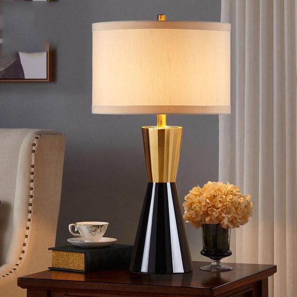 

table lamps post-modern luxtry black gold ceramic american simple design sample room living bdroom decoration lamp bedside
