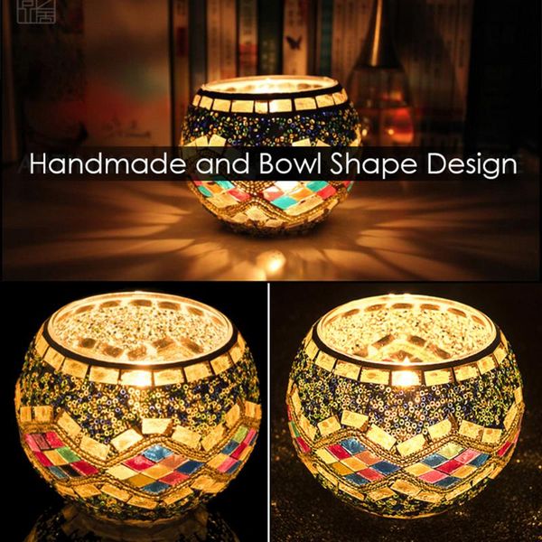 

candle holders mosaic glass candlestick holder candlelight dinner wedding decoration prop for holiday party ornaments