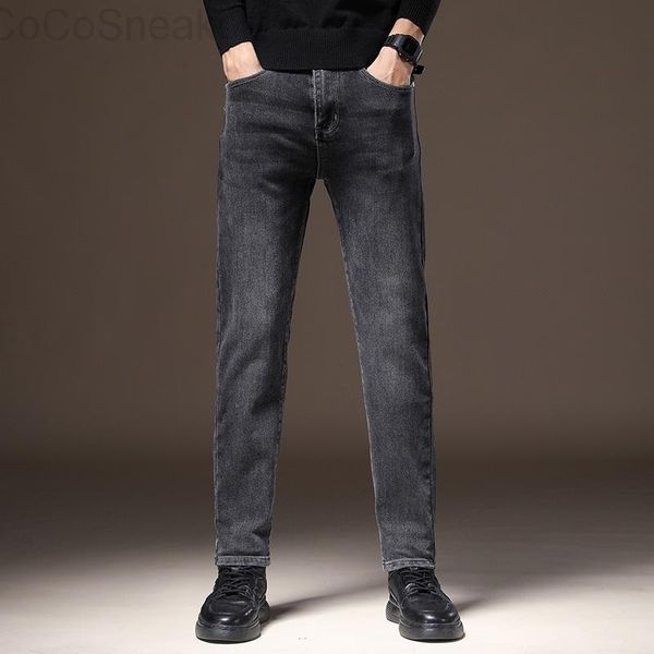 

men's jeans autumn loose straight casual pants spring elastic trend, Blue