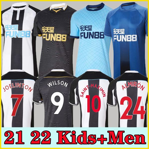 

newcastl e soccer jersey 21 22 shelvey almiron 2021 2022 joelinton football shirt ritchie gayle maximin men + kids kit sets united, Black;yellow